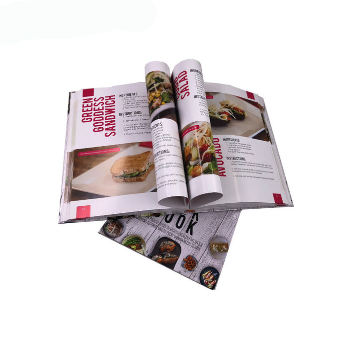 Βιβλίο συνταγής τροφίμων Softcover χρώματος συνήθειας που τυπώνει την καυτή σφράγιση φύλλων αλουμινίου