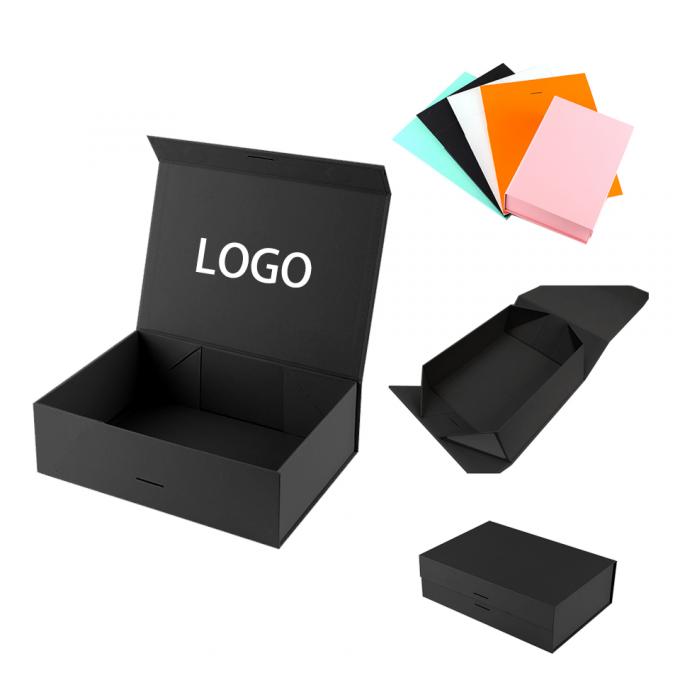 Κουτί λιανικής πώλησης Custom Luxury Foldable Cardboard Μαύρο ρούχα συσκευασία χαρτί δώρο μαγνητικό κουτί με λογότυπο 6