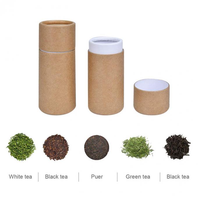 Ανακυκλώσιμο Custom Logo Κουτί συσκευασίας τσαγιού Kraft Paper Tube Gift Cylinder Tube Box 11
